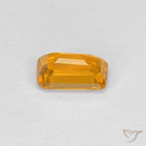 Sapphire Gemstone in 5 x 3.1 mm Size for Sale, Sapphire Stone in Medium Orange-Gold Color