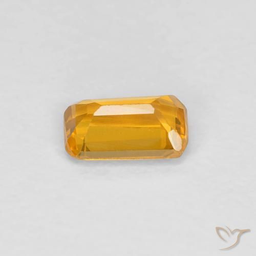 Sapphire Gemstone in 5 x 3.1 mm Size for Sale, Sapphire Stone in Medium Orange-Gold Color