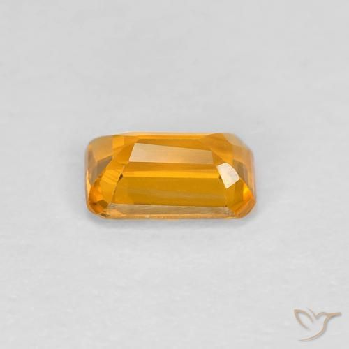 Sapphire Gemstone in 4.9 x 3.2 mm Size for Sale, Sapphire Stone in Deep Golden Orange Color