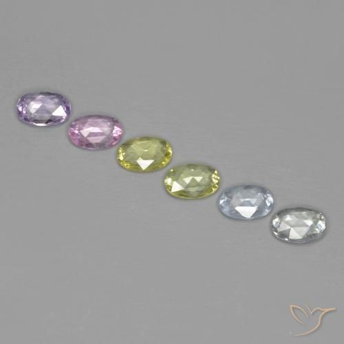 Sapphire Gemstones in 6.1 x 4.2 mm Size for Sale, Sapphire Stones in Multicolor Color