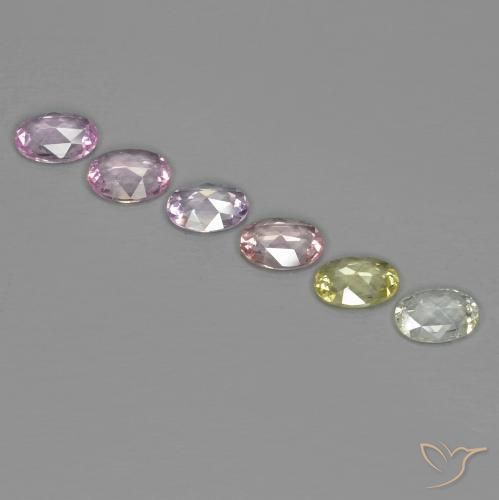 Sapphire Gemstones in 6 x 4.3 mm Size for Sale, Sapphire Stones in Multicolor Color