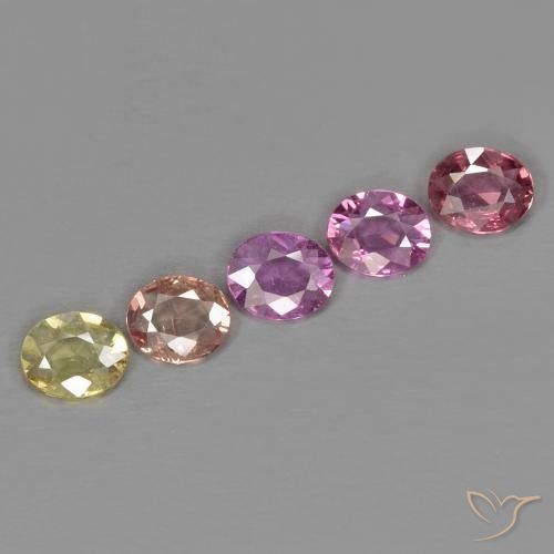 2.44 ctw Multicolor Sapphire Stones, Natural Sapphire in Oval Facet Shape for Sale