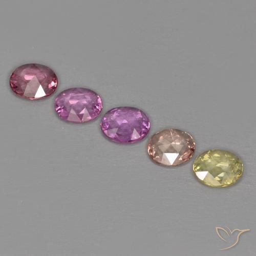 Sapphire Gemstones in 5.9 x 4.9 mm Size for Sale, Sapphire Stones in Multicolor Color
