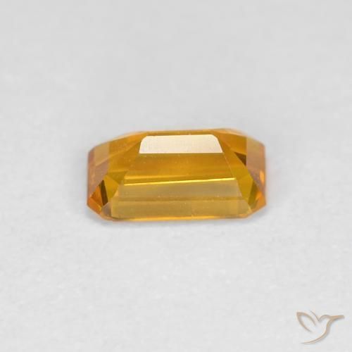 Sapphire Gemstone in 5.3 x 3.2 mm Size for Sale, Sapphire Stone in Medium Orange-Gold Color