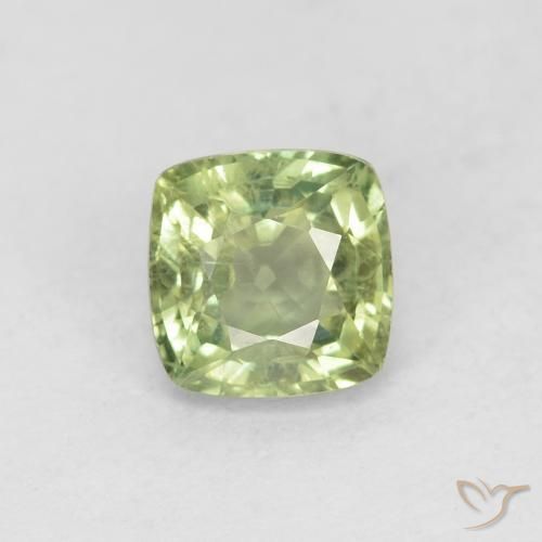 0.79ct Natural Pale Dark Green Sapphire, Cushion, VS