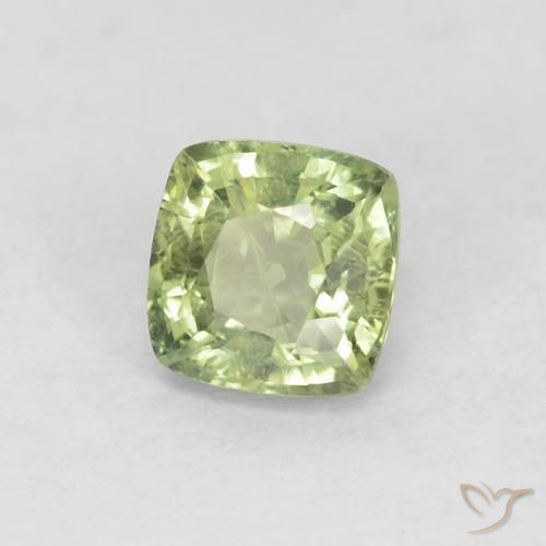 0.79 ct Green Sapphire Stone, Natural Sapphire in Cushion-Cut Shape for Sale
