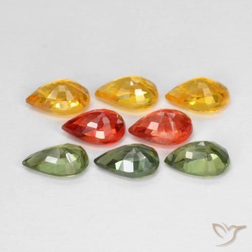 Sapphire Gemstones in 6.1 x 4.2 mm Size for Sale, Sapphire Stones in Multicolor Color