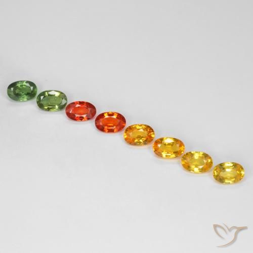 4.66 ctw Multicolor Sapphire Gemstones, Sapphire Gems in Oval Facet Shape for Sale.