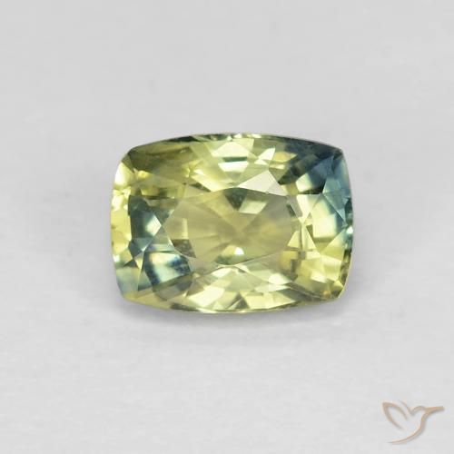 Saphir Coussin en damier des États-Unis 1,18 ct, dimension 6,5 x 4,9mm, pureté VS, pierre gemme naturelle Chauffé, 1 pièce de saphir de couleur Multicolore, dureté Mohs de 9 convient aux bijoux de tous les jours, pierre de sagesse, Expose une grande brillance, Photo A