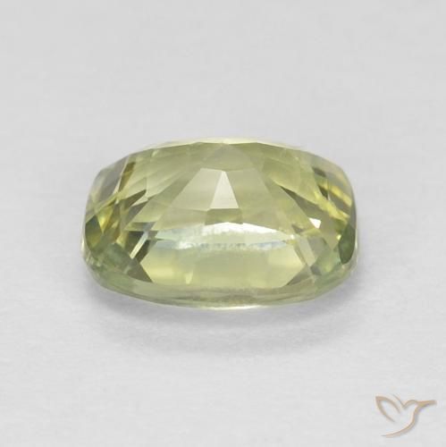 Sapphire Gemstone in 5.4 x 4.3 mm Size for Sale, Sapphire Stone in Light Pear Green Color