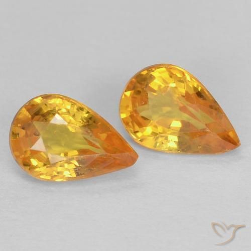 1.09 ctw Golden Sapphire Stones, Natural Sapphire in Pear Facet Shape for Sale