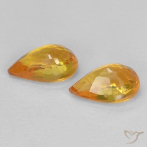 Sapphire Gemstones in 6 x 4 mm (calibrated) Size for Sale, Sapphire Stones in Gold Color