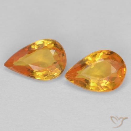 0.9 ct Loose Yellow Sapphire, 6 x 4.1 mm Pear Cut From Tanzania, Photo A