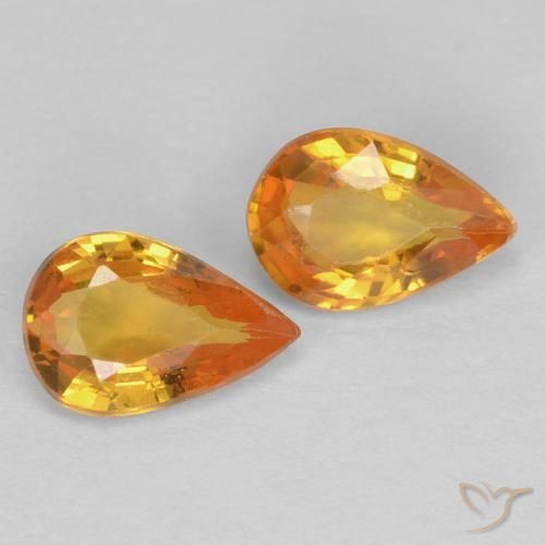 0.90 ctw Golden Sapphire Stones, Natural Sapphire in Pear Facet Shape for Sale