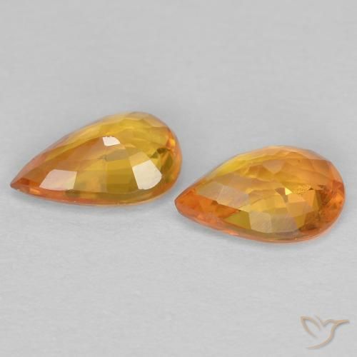 Sapphire Gemstones in 6 x 4 mm (calibrated) Size for Sale, Sapphire Stones in Gold Color