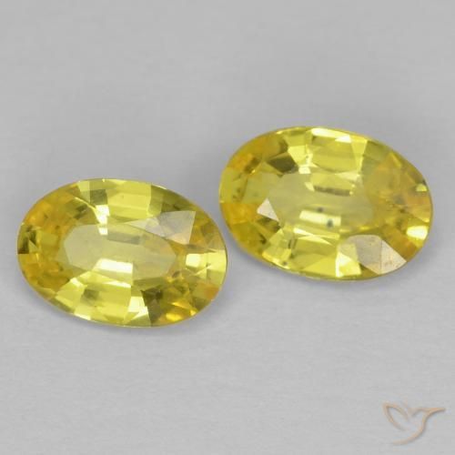 1.01 ctw Yellow Sapphire Stones, Natural Sapphire in Oval Facet Shape for Sale