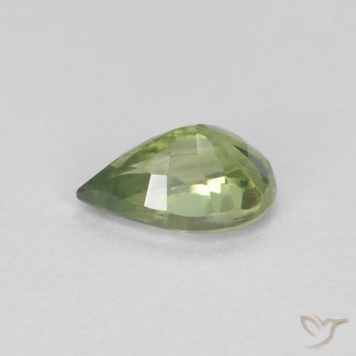Sapphire Gemstone in 6.3 x 4.1 mm Size for Sale, Sapphire Stone in Forest Green Color