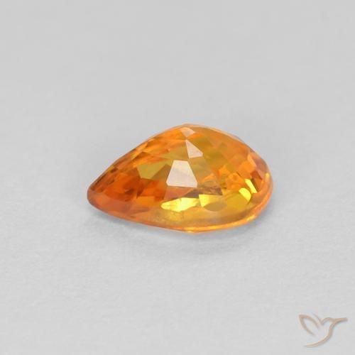 Sapphire Gemstone in 6 x 4 mm (calibrated) Size for Sale, Sapphire Stone in Medium Orange Color
