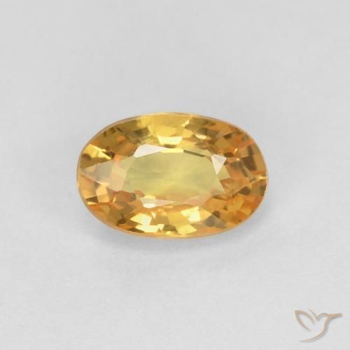 0.70ct Natural Deep Golden Orange Sapphire, Oval, VS
