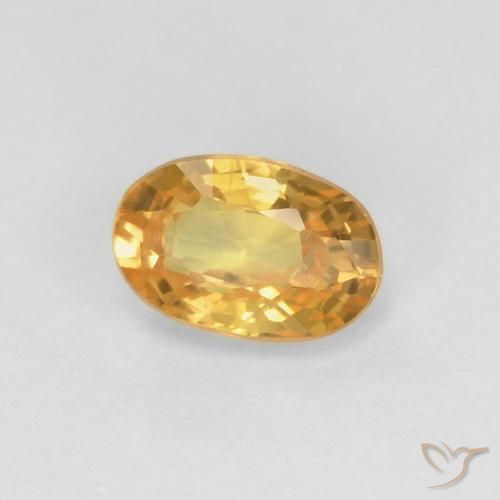 0.70 ct Golden Sapphire Stone, Natural Sapphire in Oval Facet Shape for Sale