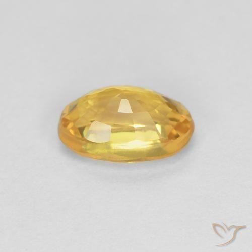 Sapphire Gemstone in 6 x 4 mm (calibrated) Size for Sale, Sapphire Stone in Deep Golden Orange Color