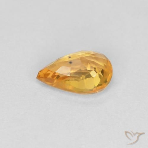 Sapphire Gemstone in 6 x 4 mm (calibrated) Size for Sale, Sapphire Stone in Dark Orange-Gold Color