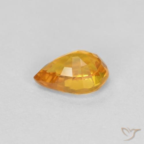 Sapphire Gemstone in 6 x 4 mm (calibrated) Size for Sale, Sapphire Stone in Orange-Gold Color