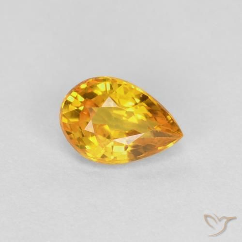 0.53ct Natural Golden Sapphire, Pear Shape, VVS-VS