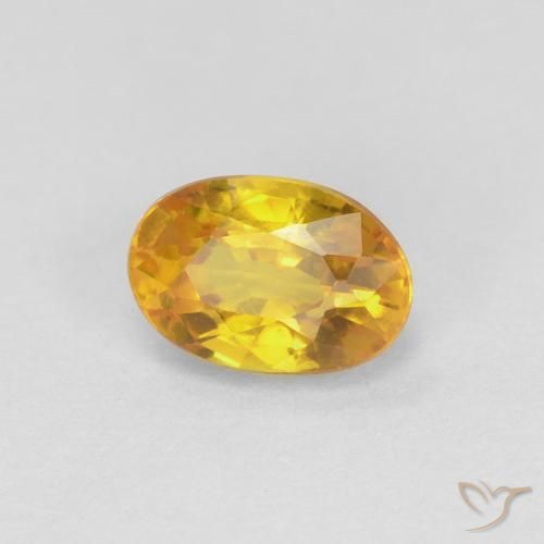 0.72 ct Golden Sapphire Stone, Natural Sapphire in Oval Facet Shape for Sale