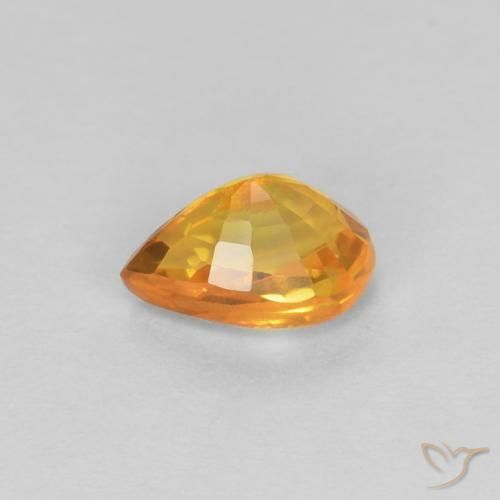 Sapphire Gemstone in 6 x 4 mm (calibrated) Size for Sale, Sapphire Stone in Medium Orange Color