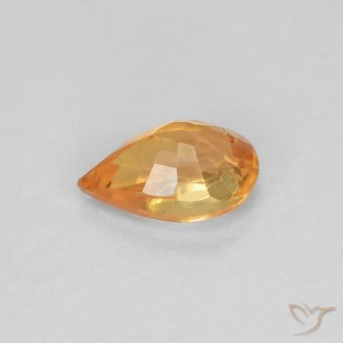 Sapphire Gemstone in 6 x 4 mm (calibrated) Size for Sale, Sapphire Stone in Bright Orange Color