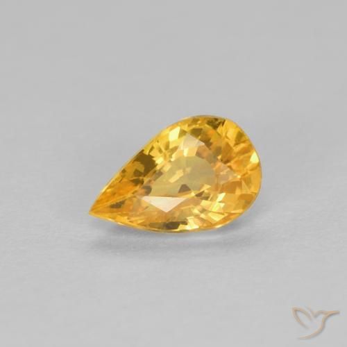 0.47ct Natural Golden Sapphire, Pear Shape, VVS-VS