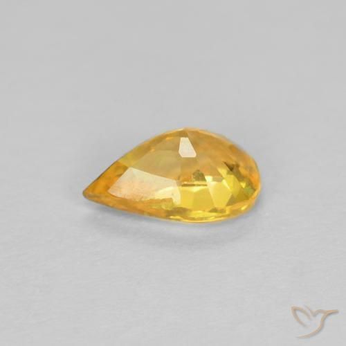 Sapphire Gemstone in 5.9 x 3.8 mm Size for Sale, Sapphire Stone in Golden Color