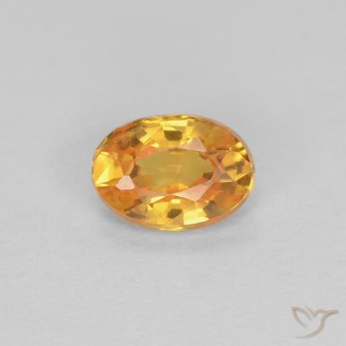0.44ct Natural Deep Orange-Gold Sapphire, Oval, VVS
