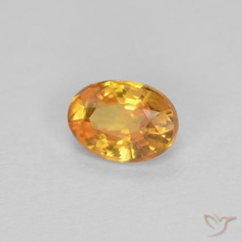 0.44 ct Golden Sapphire Stone, Natural Sapphire in Oval Facet Shape for Sale