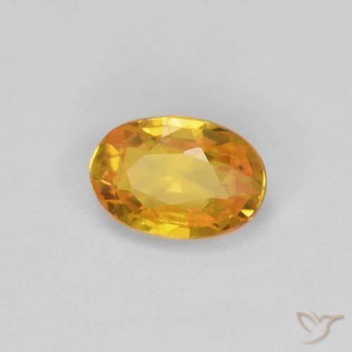 0.55 ct Golden Sapphire Stone, Natural Sapphire in Oval Facet Shape for Sale