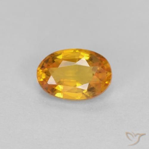 0.56ct Natural Deep Orange-Gold Sapphire, Oval, VVS-VS