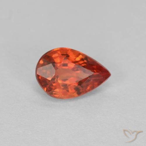 0.54 ct Red Sapphire Stone, Natural Sapphire in Pear Facet Shape for Sale