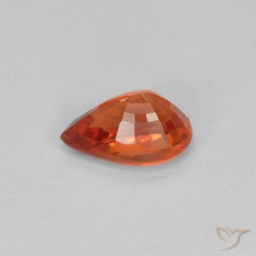 Sapphire Gemstone in 6 x 4 mm (calibrated) Size for Sale, Sapphire Stone in Deep Amber Red Color