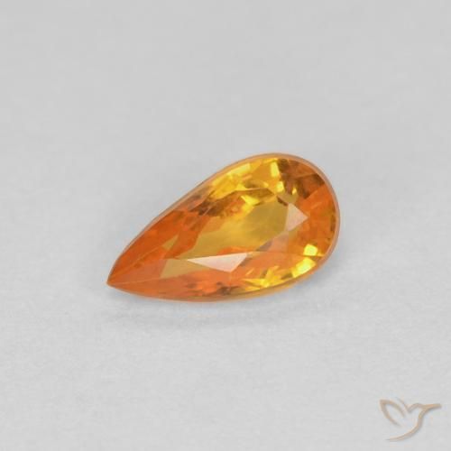 0.36ct Natural Gold Sapphire, Pear Shape, VVS