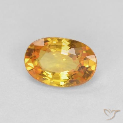 0.60 ct Golden Sapphire Stone, Natural Sapphire in Oval Facet Shape for Sale