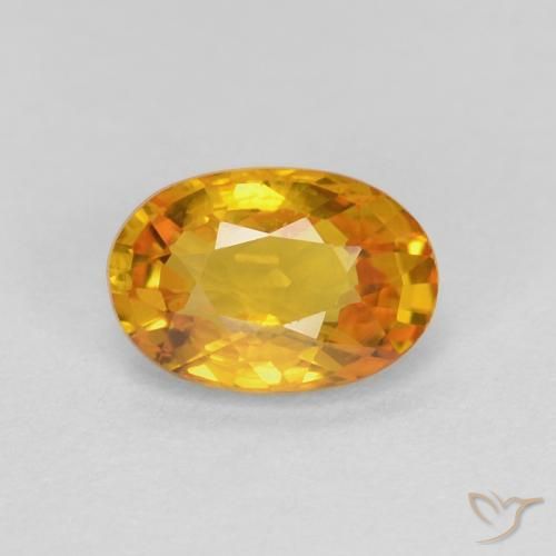 0.70ct Natural Medium Orange-Gold Sapphire, Oval, VS