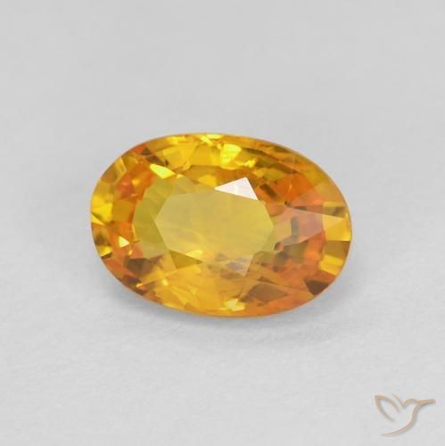 0.70 ct Golden Sapphire Stone, Natural Sapphire in Oval Facet Shape for Sale