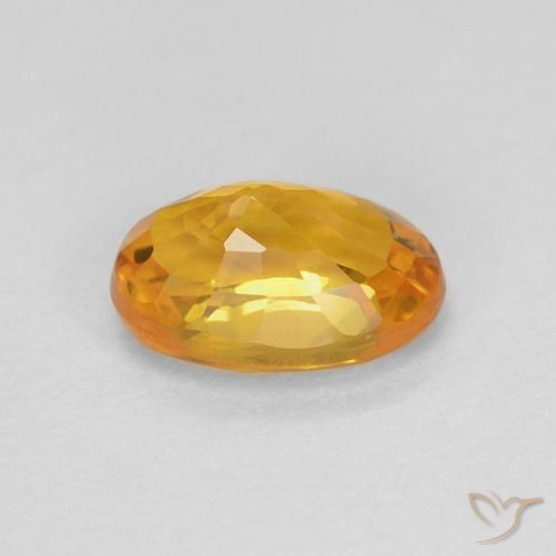 Sapphire Gemstone in 6 x 4 mm (calibrated) Size for Sale, Sapphire Stone in Medium Orange-Gold Color