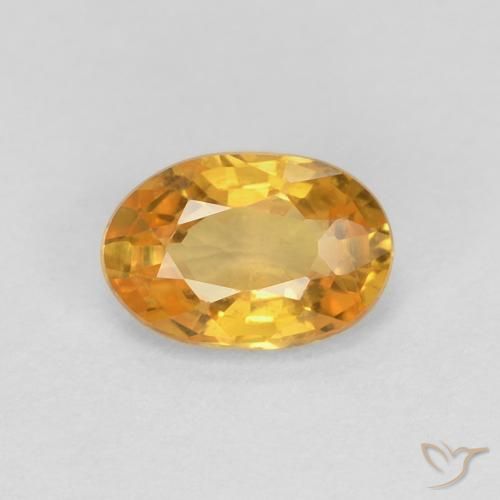 0.56ct Natural Deep Golden Orange Sapphire, Oval, VS