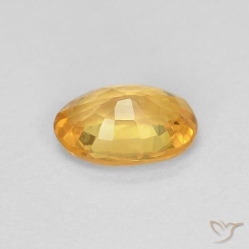 Sapphire Gemstone in 6 x 4 mm (calibrated) Size for Sale, Sapphire Stone in Deep Golden Orange Color