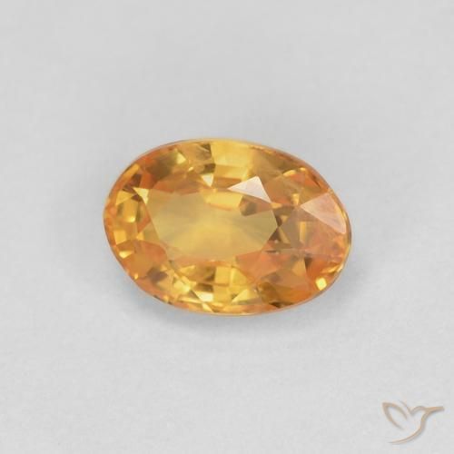 0.62 ct Golden Sapphire Stone, Natural Sapphire in Oval Facet Shape for Sale