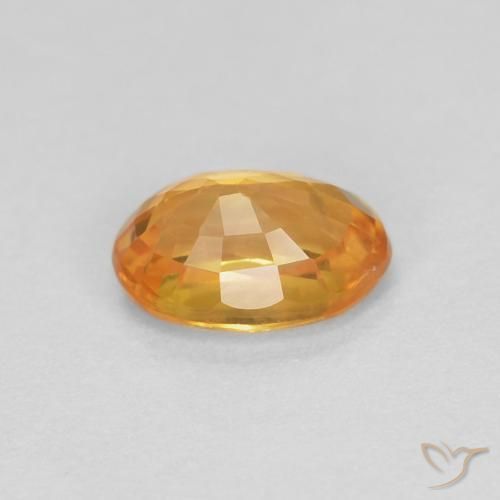 Sapphire Gemstone in 5.7 x 4 mm Size for Sale, Sapphire Stone in Dark Orange-Gold Color