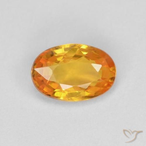 0.60ct Natural Gold Sapphire, Oval, VVS-VS