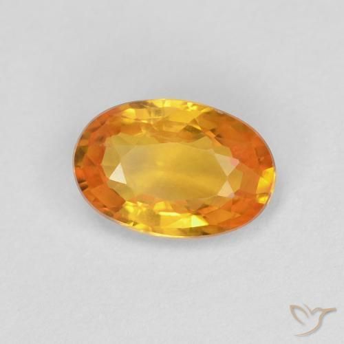 0.60 ct Golden Sapphire Stone, Natural Sapphire in Oval Facet Shape for Sale